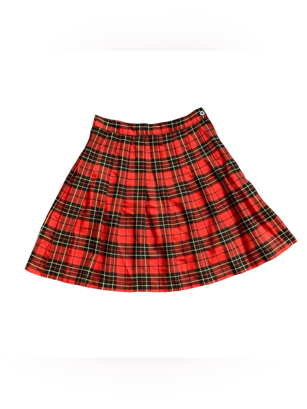 Vintage Huntington Ridge Plaid Pleated Short Skirt Women’s XS Red